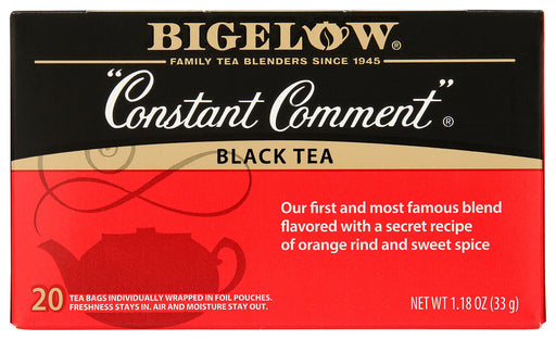 "Constant Comment" is a unique blend that reinvented tea in America. This recipe has never changed and is still only blended by Eunice and David Bigelow.