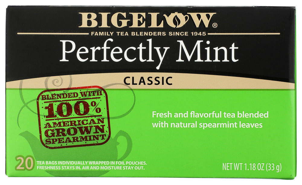 Feeling like the market needed a refreshing mint tea, Eunice Bigelow took to the kitchen to create one of her first blends for the company. She started with a rich, flavorful black tea and then blended just the right amount of mint. One sip and you will see Award Winning Plantation Mint is clean and smooth with the perfect mint finish!

All Natural
Gluten Free
Kosher
Kosher For Passover
Non-GMO
