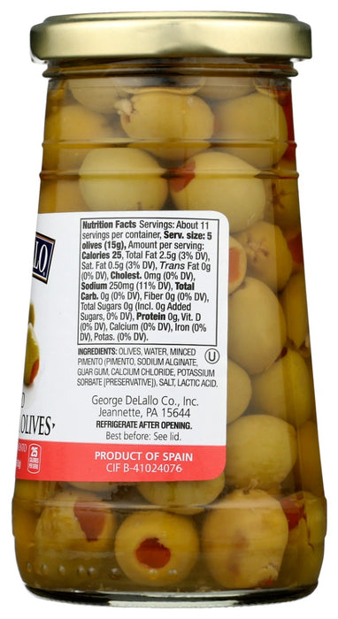 DELALLO: Stuffed Manzanilla Olives, 5.75 oz