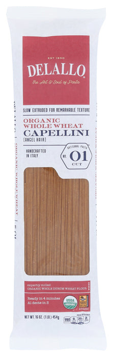 As slender and delicate as hair, our Capellini owes its cappuccino color and fine texture to the Italian-grown whole wheat semolina we use to make it. Capellini is often cooked in a light stock, and best dressed with a smooth, olive oil based sauce that will not overwhelm its delicate tendrils.