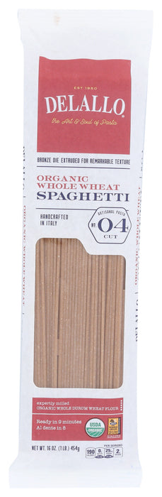 Pasta is an essential part of the famously healthy Mediterranean diet, and spaghetti is a perfect example of why. Our Organic Whole Wheat Spaghetti is made exclusively of the best whole grain durum wheat in Italy. It is perfectly paired with many of the classic tomato-based sauces, and can lovingly carry a load of saut&eacute;ed seasonal vegetables in olive oil. With so much personal virtue, and so many respectable friends, spaghetti is truly a staple of civilization. Twirl it in good health!