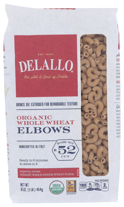 DELALLO: Organic Elbows Pasta No. 52, 16 oz - No Brand For Less 