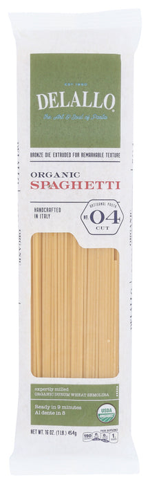 DELALLO: Pasta Semolina Spaghetti Organic, 16 oz - No Brand For Less 