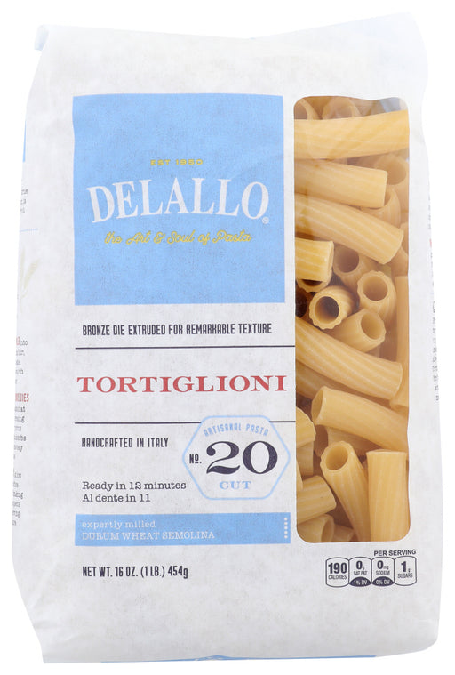 DELALLO: Tortiglioni Pasta Bag, 16 oz - No Brand For Less 