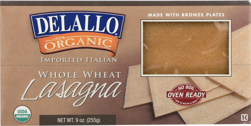 DeLallo Organic Whole-Wheat Lasagna Noodles are no-boil, meaning they are ready to layer in your next lasagna recipe”no parboiling required. Made in Italy with only the finest durum wheat semolina, these famous pasta noodles are extruded with artisanal bronze dies for a rougher texture to capture sauces.
Our Whole-Wheat Lasagna Noodles are a heart-healthy alternative that boasts the taste and texture of traditional pasta but with the added health benefits of whole grains.