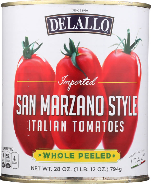 DELALLO: San Marzano Style Whole Peeled Tomatoes, 28 oz