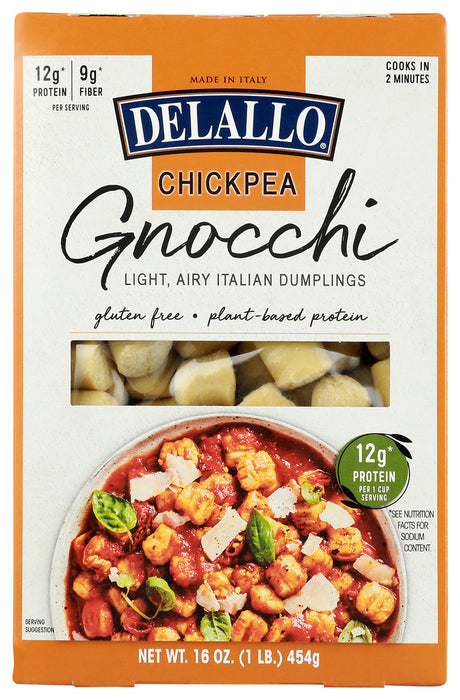 DELALLO: Gnocchi Chickpea, 16 OZ - No Brand For Less 