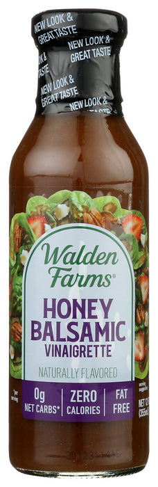 WALDEN FARMS: Honey Balsamic Vinaigrette, Free From Calorie Sugar Fat Gluten & Carbohydrate, 12 Oz