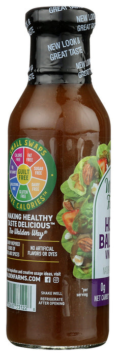 WALDEN FARMS: Honey Balsamic Vinaigrette, Free From Calorie Sugar Fat Gluten & Carbohydrate, 12 Oz