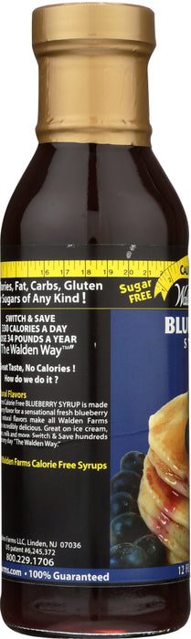 WALDEN FARMS: Calorie Free Blueberry Syrup, Sweetened With Splenda, 12 oz