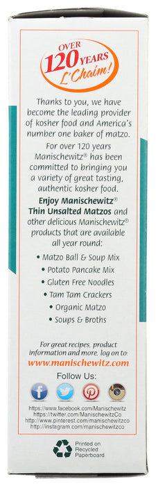 MANISCHEWITZ: Thin Unsalted Matzos, 10 oz