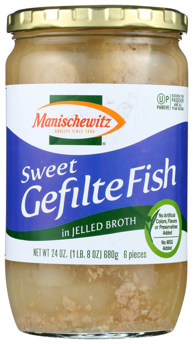 MANISCHEWITZ: Fish Gefilte Sweet Jelled Broth, 24 oz