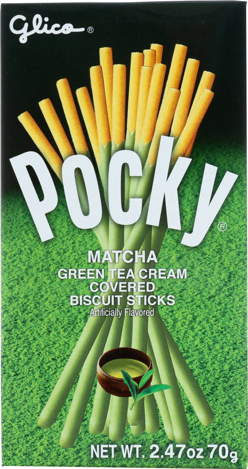 GLICO: Pocky Matcha Green Tea Cream Biscuit Sticks, 2.47 oz - No Brand For Less 