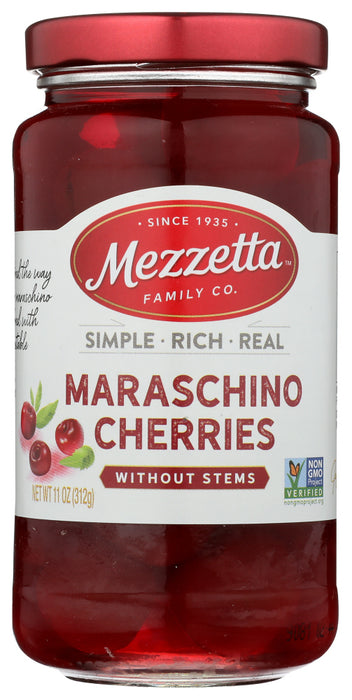 MEZZETTA: Maraschino Cherries Without Stems, 11 oz