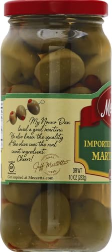 MEZZETTA: Spanish Queen Martini Olives Marinated with Dry Vermouth, 10 oz