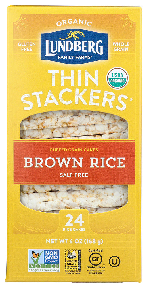 Whether you're a trend-chasing foodie, a mindful snacker, or just someone who craves a snack that's delish and good for the planet, these Salt-Free Organic Thin Stackers® belong in your pantry. Made with only freshly milled organic brown rice, we've created a thin organic version of traditional rice cakes that are salt-free. With only 25 calories per cake, enjoy guilt-free crunchiness straight out of the box or with your fave toppings. Say hello to elevated snacking now!