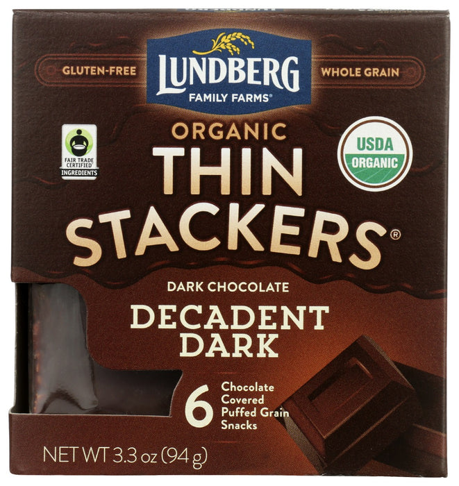 LUNDBERG: Rice Cake Dark Chocolate Thin, 3.30 Oz