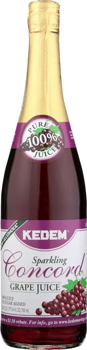 Kedem Sparkling Concord Grape Juice is perfect for parties, special occasions or anytime you want a non-alcoholic carbonated natural refreshment. No sugar, coloring or artificial flavoring added.