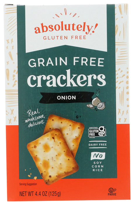 ABSOLUTELY GLUTEN FREE: Cracker Gluten Free Toasted Onion, 4.4 oz