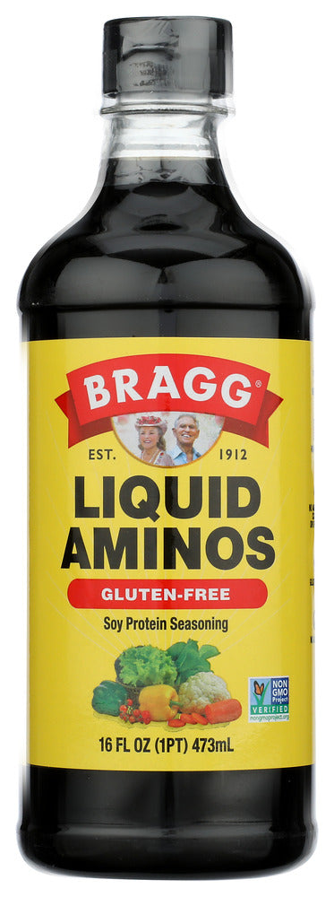 Bragg Liquid Aminos is an umami-packed, gluten-free liquid seasoning made from non-GMO verified soybeans. It delivers essential amino acids and is a perfect alternative to soy sauce.