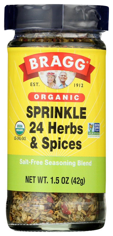 Bragg Organic Sprinkle Seasoning is a 50 year favorite formulation by Paul C. Bragg. A blend of All Natural Herbs and Spices which adds flavor to most recipes, meals and snacks.