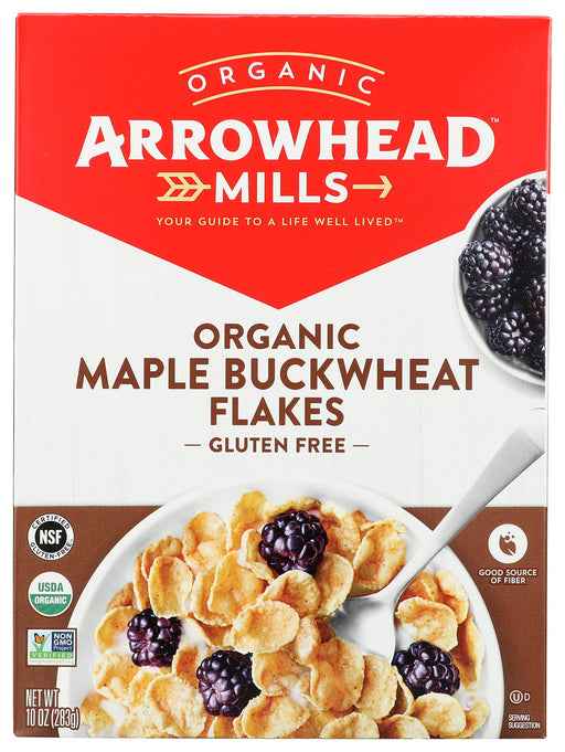 Description
It's easy to have that wholesome goodness when you start the day with Arrowhead Mills deliciously crunchy toasted Maple Buckwheat Flakes Cereal. This low fat and cholesterol free lightly sweetened whole grain cereal is reminiscent of grandma's buckwheat pancakes covered with maple syrup.