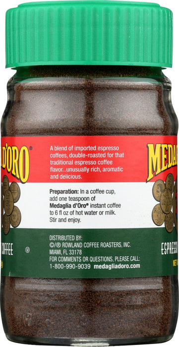 MEDAGLIA D'ORO: Espresso Instant Coffee, 2 oz