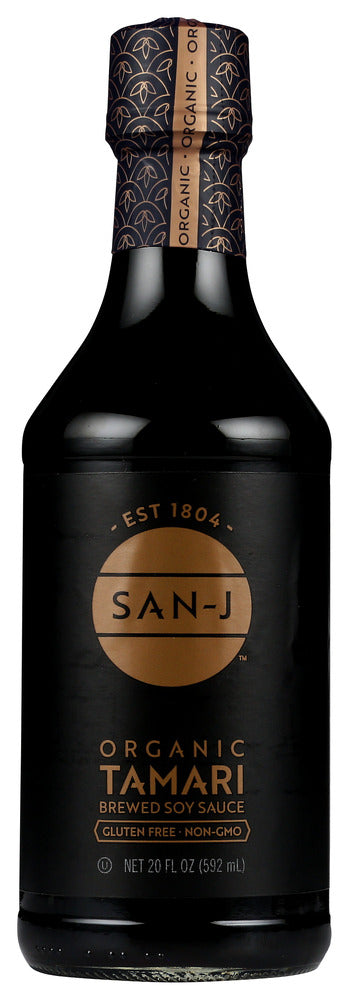 Made with 100% whole soybeans and no wheat, San-J Organic Tamari Gluten Free Soy Sauce has a richer and milder taste than regular soy sauce. Only our natural fermentation process can give San-J Tamari a rich, delectable flavor that enhances any type of cuisine. Perfect for stir-fry, marinade, and as a dipping sauce. Great to add to soups, sauces and casseroles.