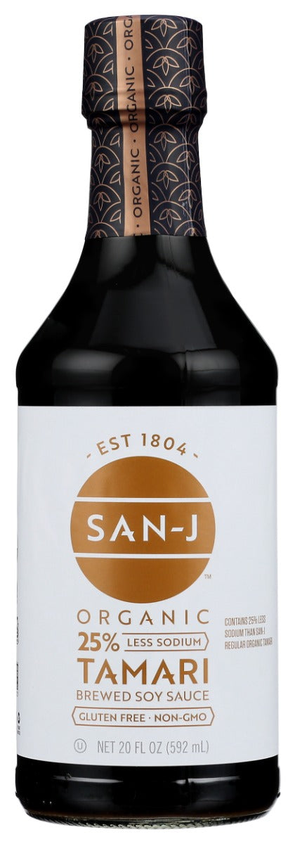 SAN J: Sauce Soy Tamari Gluten Free Wheat Free Low Sodium, 20 oz