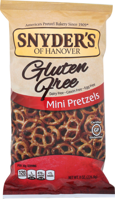 SNYDER'S OF HANOVER: Gluten Free Mini Pretzels, 8 oz