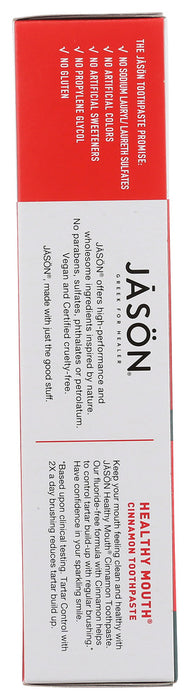 JASON: Toothpaste Cinnamon Fluoride, 6 OZ