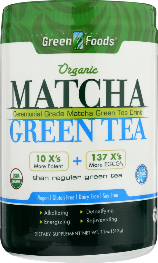 CEREMONIAL GRADE MATCHA GREEN TEA DRINK
Organically grown and hand-picked in its native Japan, our premium Matcha leaves are specially cultivated for consistency in the greenest of color, softness in texture, mild flavor and sweet aroma.

Matcha Green Tea is available in 5.5oz (31 servings) and 11oz (62 servings)
