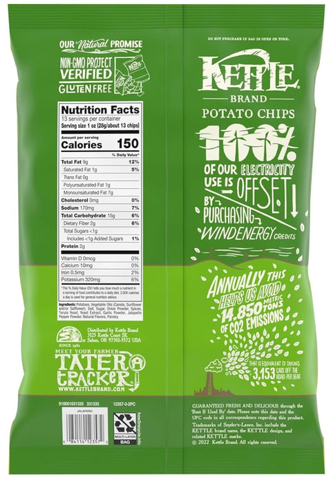 KETTLE FOODS: Chip Potato Jalapeno Party Size, 13 oz