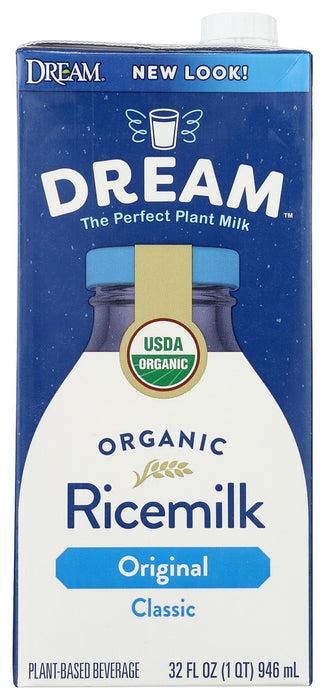 New RICE DREAM&reg; Organic Classic Original Rice Drink is a dairy free dream come true &ndash; made with organic, partially milled brown rice. It is also dairy free, lactose free, gluten free and 99% fat free.
Available in 8 and 32 oz sizes