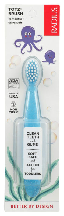 Totz is specially designed for small teeth and gums, so your tot has fun brushing while learning how to take control of their own oral health from the start. Certified by the Food & Drug Administration (FDA), Totz is gentle yet effective and totally free of harmful chemicals like BPA and synthetic dyes. Thanks to its cool colors and eye-catching sparkles, it's a guaranteed winner with kids 18 months and older.