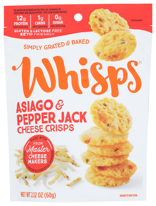 WHISPS: Cheese Crisps Asiago And Pepper Jack, 2.12 oz