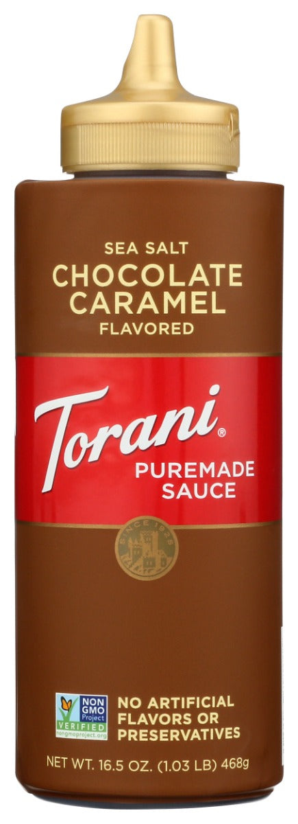 TORANI: Sauce Squeezed Salted Chocolate Caramel, 16.5 oz