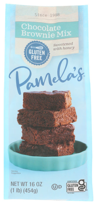 Pamela's Chocolate Brownie Mix creates rich, fudgy brownies with added chocolate chunks. Versatile and incredibly easy to make, this mix can also be used to make chocolate waffles and decadent cookies. Recipes on the bag include egg-free brownies. Gluten-free, non-dairy* and egg-free.*Chocolate chunks may contain traces of milk protein due to manufacturing equipment.