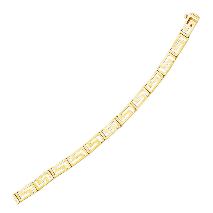 14k Yellow Gold Fancy Greek Key Motif Bracelet