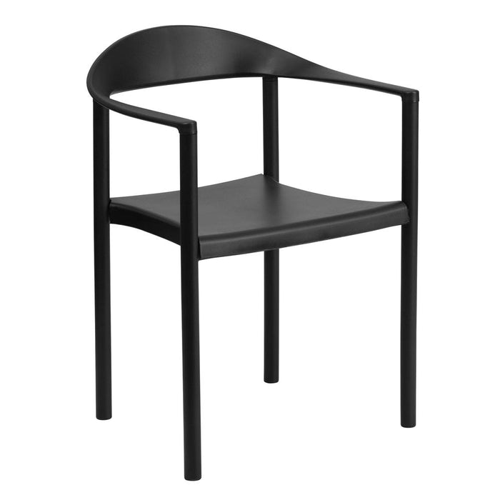 1000 lb. Capacity Black Plastic Cafe Stack Chair