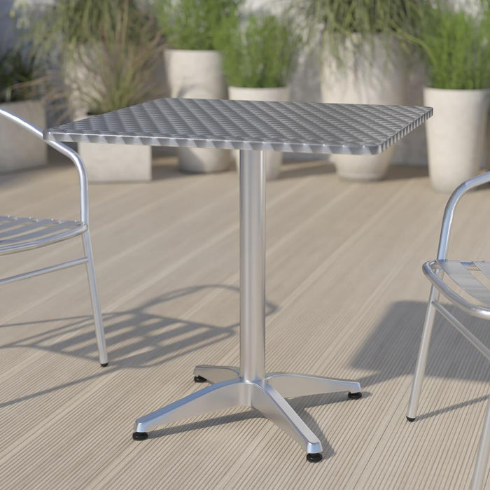 27.5'' Square Aluminum Indoor-Outdoor Table with Base