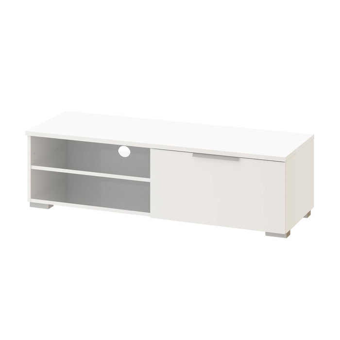 Match 1 Drawer 2 Shelf TV Stand, White High Gloss