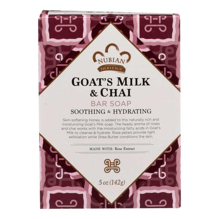 Nubian Heritage Bar Soap Goat's Milk And Chai - 5 Oz