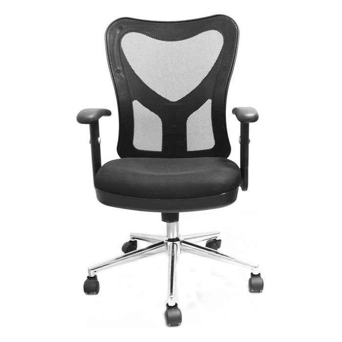 High Back Mesh Office Chair With Chrome Base. Color: Black