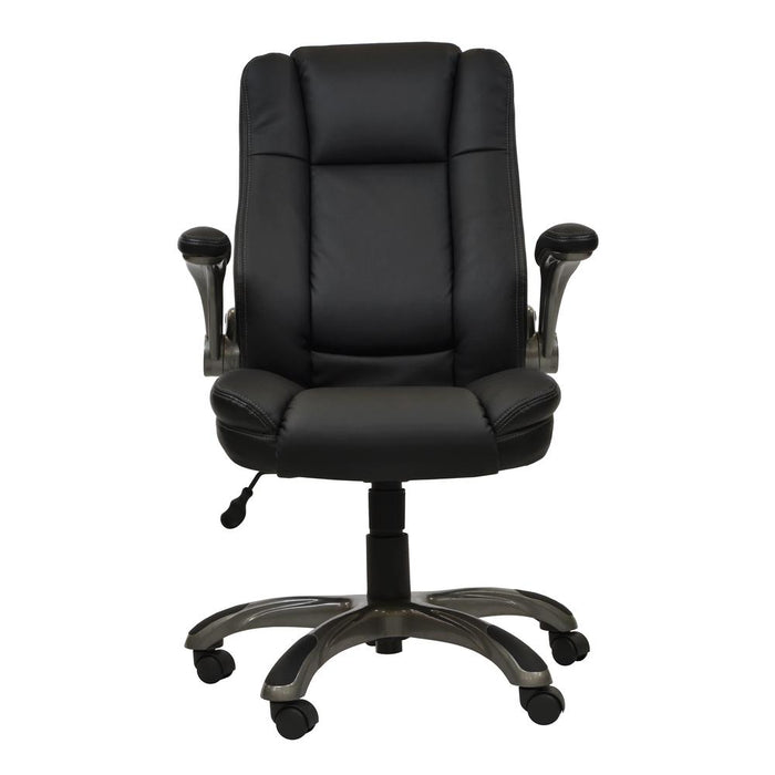 Medium Back Executive Office Chair with Flip-up Arms. Color: Black