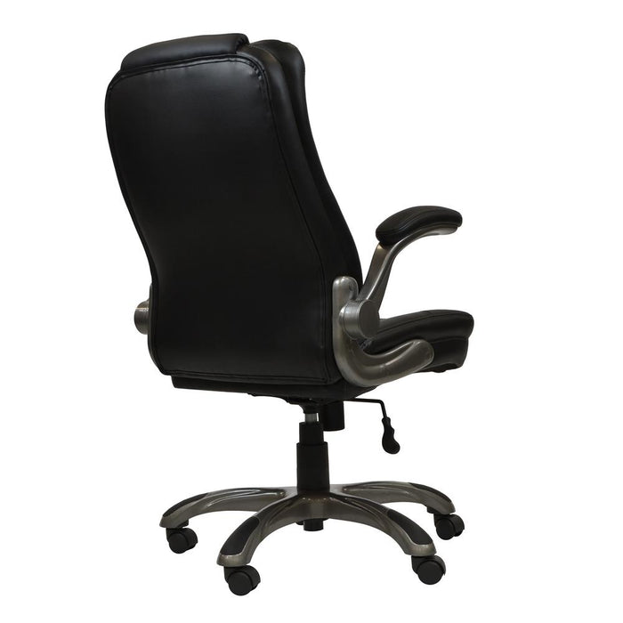 Medium Back Executive Office Chair with Flip-up Arms. Color: Black