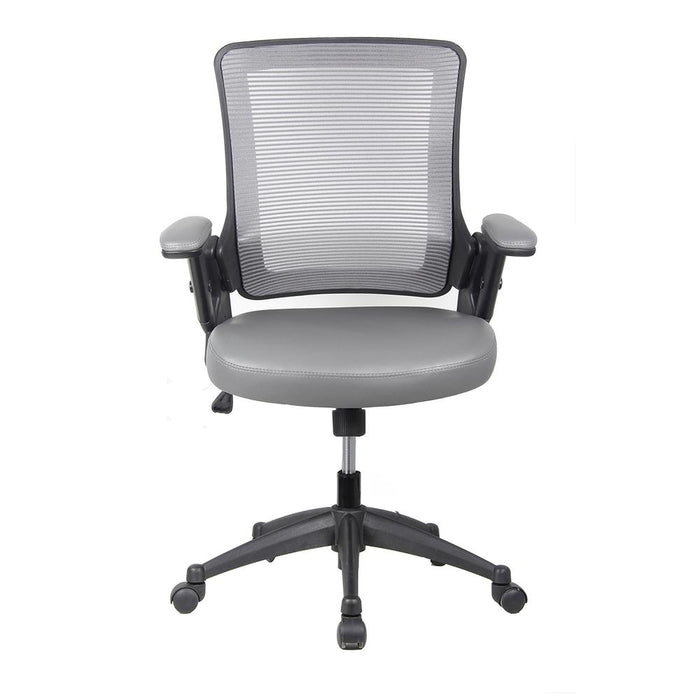 Mid-Back Mesh Task Office Chair with Flip Up Arms. Color: Gray