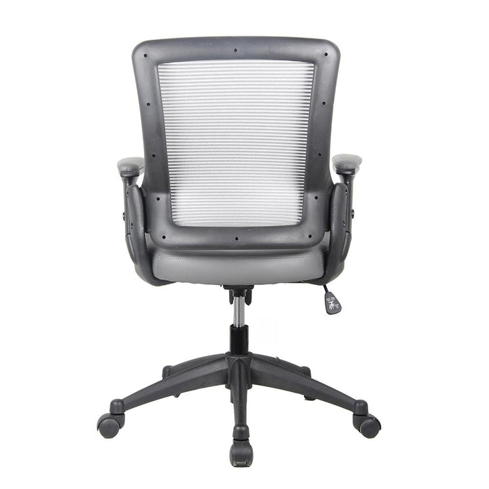 Mid-Back Mesh Task Office Chair with Flip Up Arms. Color: Gray