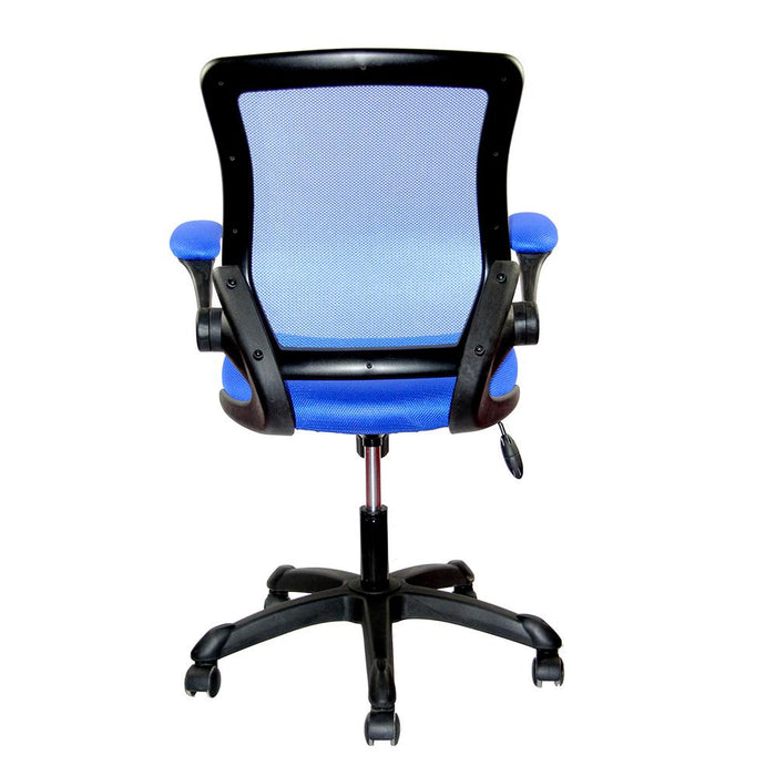 Mesh Task Office Chair with Flip Up Arms. Color: Blue