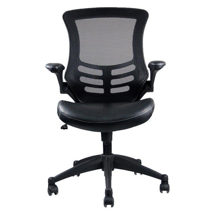 Stylish Mid-Back Mesh Office Chair With Adjustable Arms. Color: Black